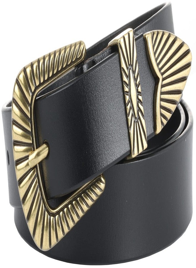 ALAIX Belts for women Women's Belts Silver Gold Buckle leather belts Black Western belts Jeans Pants belts for women - Image 1